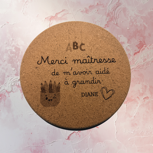 Dessous de plat personnalisé - Cadeau de fin d'année scolaire