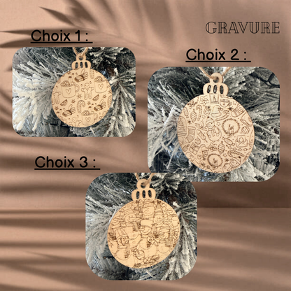 Ornement bois - boule